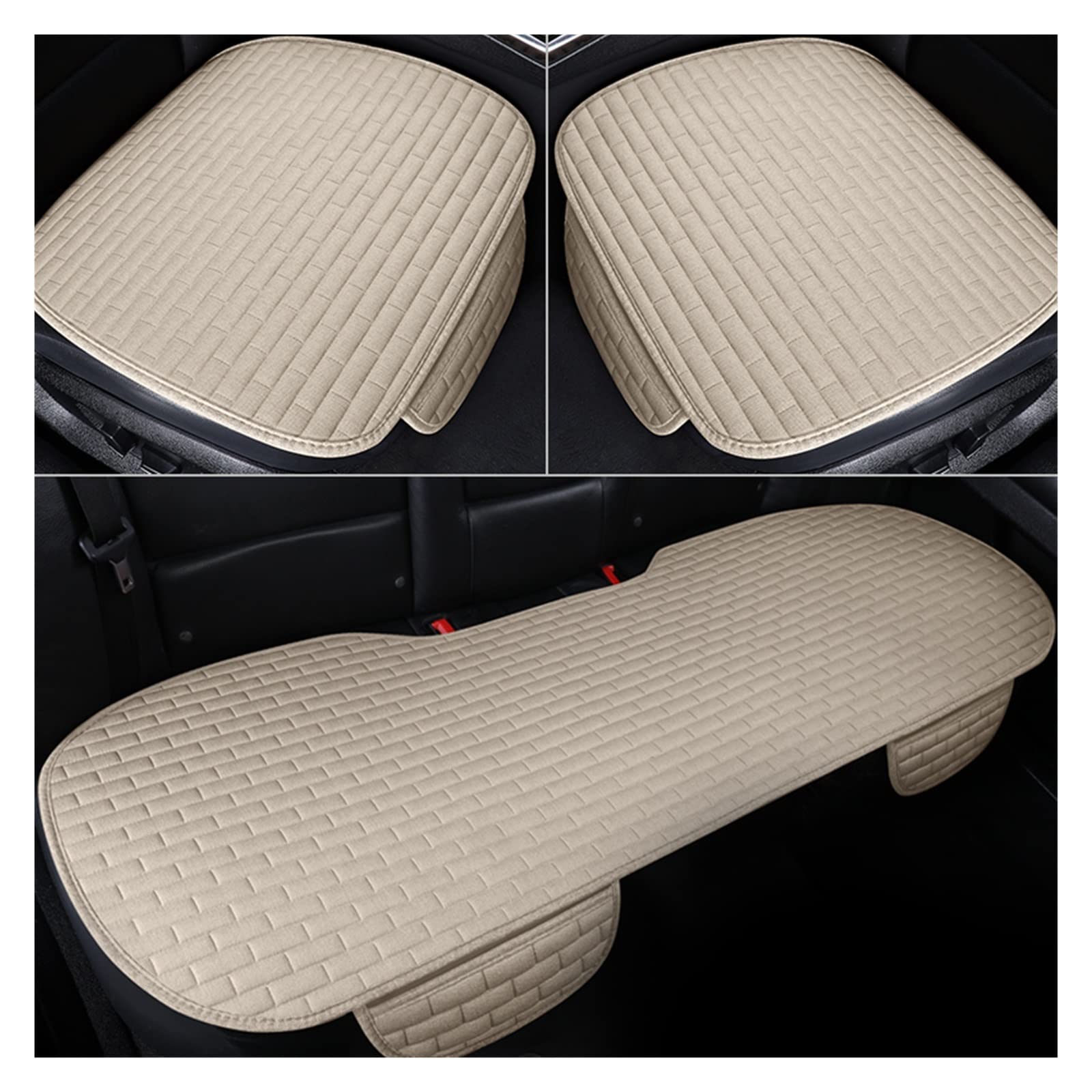 ZUKPHBWYWK Autositzbezüge Universal Auto Sitzbezug Auto Innen Zubehör Kissen Abdeckung Styling Auto Pad Sitzbezüge Auto Sitz Schutz Pad. Sitzbezug(Beige,Set of seat Covers) von ZUKPHBWYWK