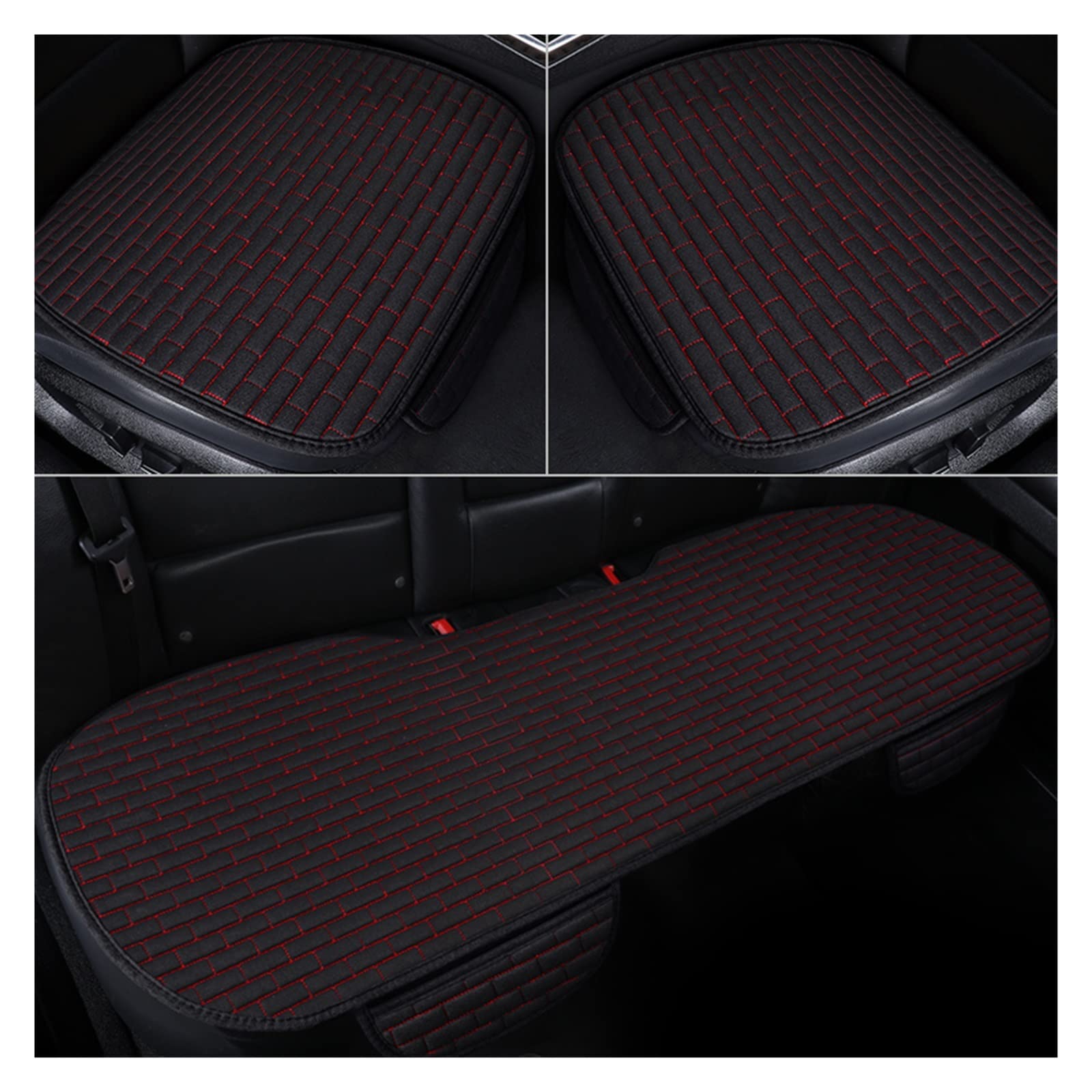 ZUKPHBWYWK Autositzbezüge Universal Auto Sitzbezug Auto Innen Zubehör Kissen Abdeckung Styling Auto Pad Sitzbezüge Auto Sitz Schutz Pad. Sitzbezug(rot,Set of seat Covers) von ZUKPHBWYWK