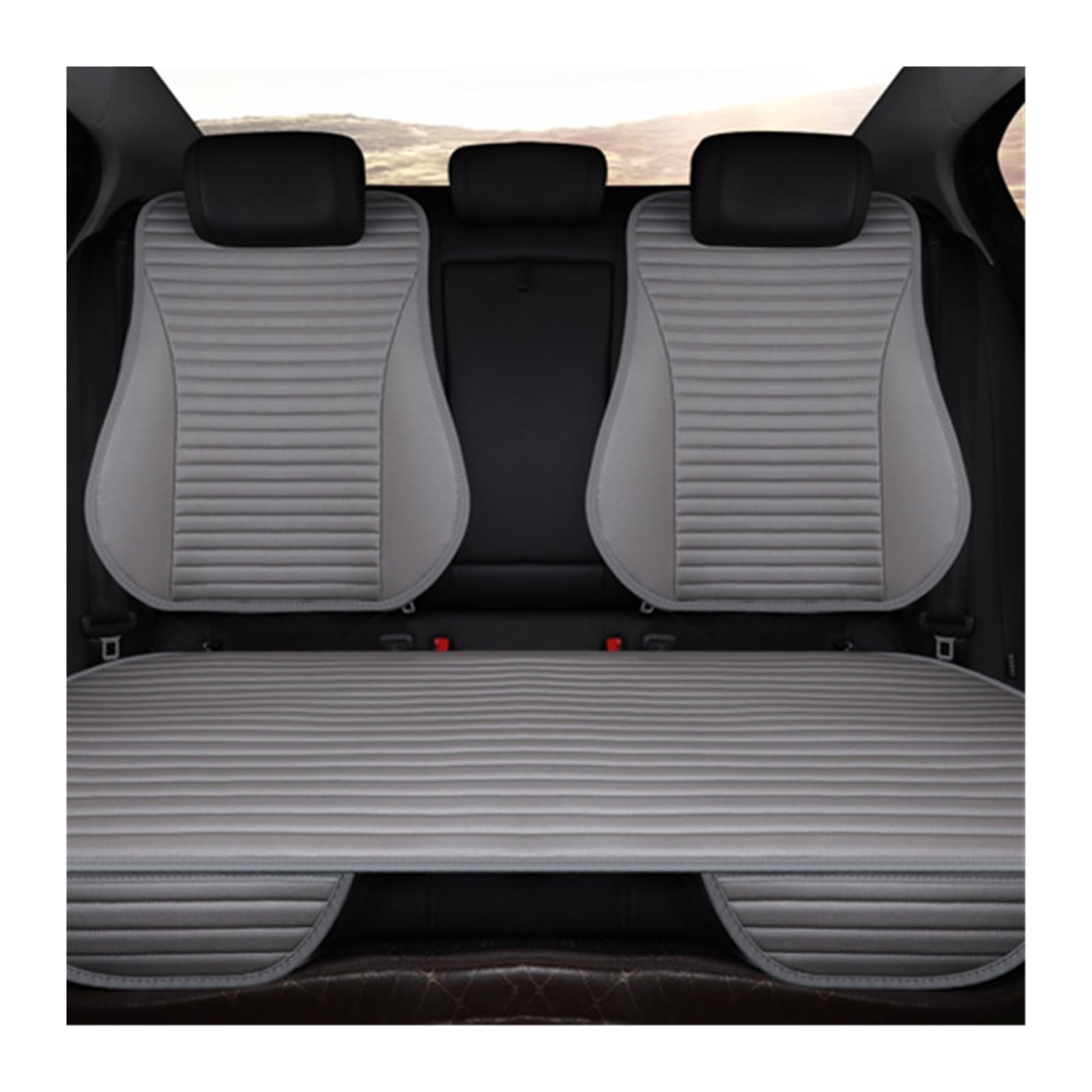 ZUKPHBWYWK Autositzbezüge Universal-Autositzkissen, PU-Leder, rutschfest, für den Aufenthalt im Wasser des Fahrzeugs, leicht zu reinigen. Sitzbezug(Grey,1 PCS Rear Seat Covers) von ZUKPHBWYWK