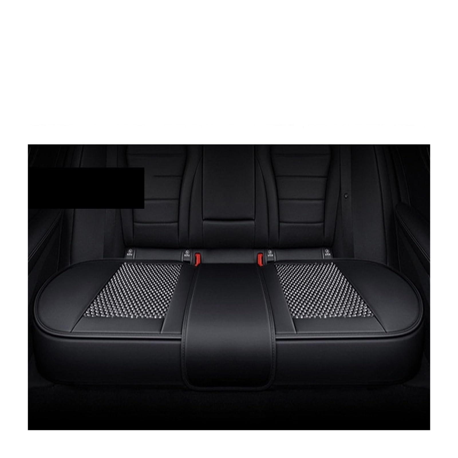 ZUKPHBWYWK Autositzbezüge Universeller Autositzbezug, atmungsaktiv, Eisseide + PU-Leder, Sitzschutzkissen, hochwertiger Fahrersitz. Sitzbezug(Weiß,1xRear Seat Covers) von ZUKPHBWYWK