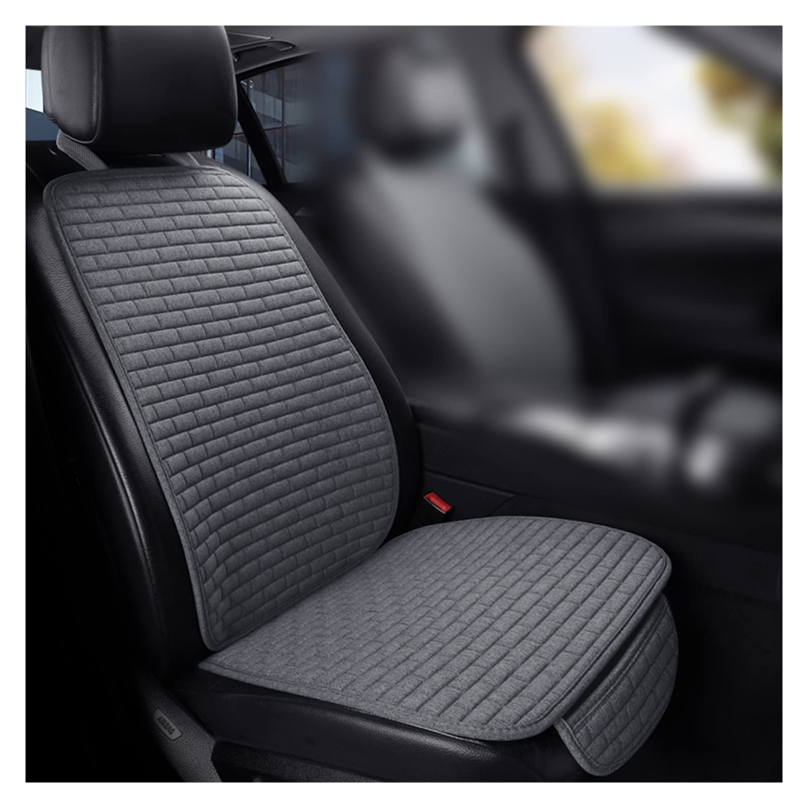 ZUKPHBWYWK Autositzbezüge Universeller Autositzbezug vorne/hinten, Flachs-Sitzschutzkissen, Autositzkissen-Schutzpolster, Autoabdeckungsmatte. Sitzbezug(Grey,1pcs Front Seat Covers) von ZUKPHBWYWK