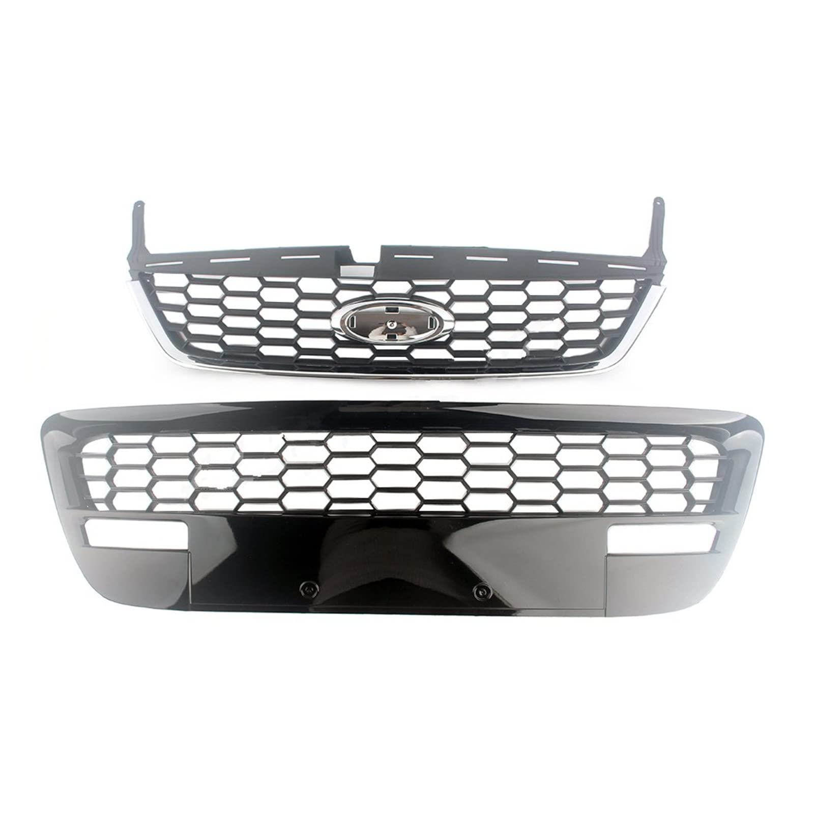 ZUKPHBWYWK Autositzbezüge Vorderer Oberer Unterer Grill Für F&ord Für Mondeo 2007-2010 Sitzbezug(Upper Chrome) von ZUKPHBWYWK