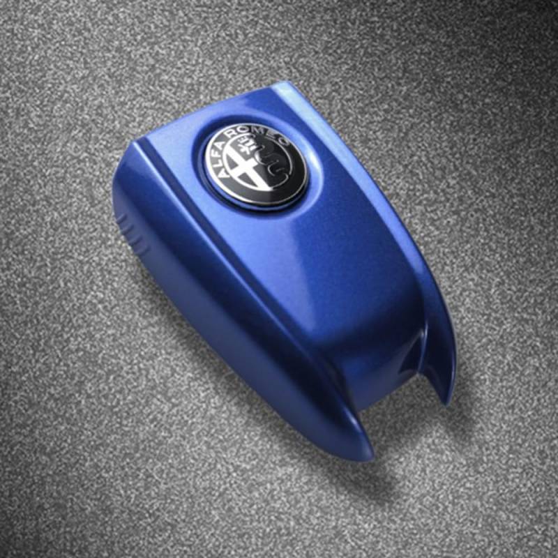 ZUMAHA Auto Schlüsselhülle Fernbedienungen Key Cover für Alfa Romeo Giulia Stelvio Schlüsselgehäuse Schutz Zubehör,Blacklabel-Bluestyle von ZUMAHA