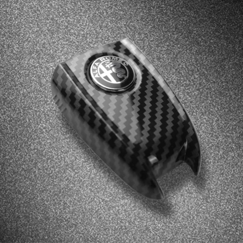 ZUMAHA Auto Schlüsselhülle Fernbedienungen Key Cover für Alfa Romeo Giulia Stelvio Schlüsselgehäuse Schutz Zubehör,Blacklabel-CarbonFiber4 von ZUMAHA