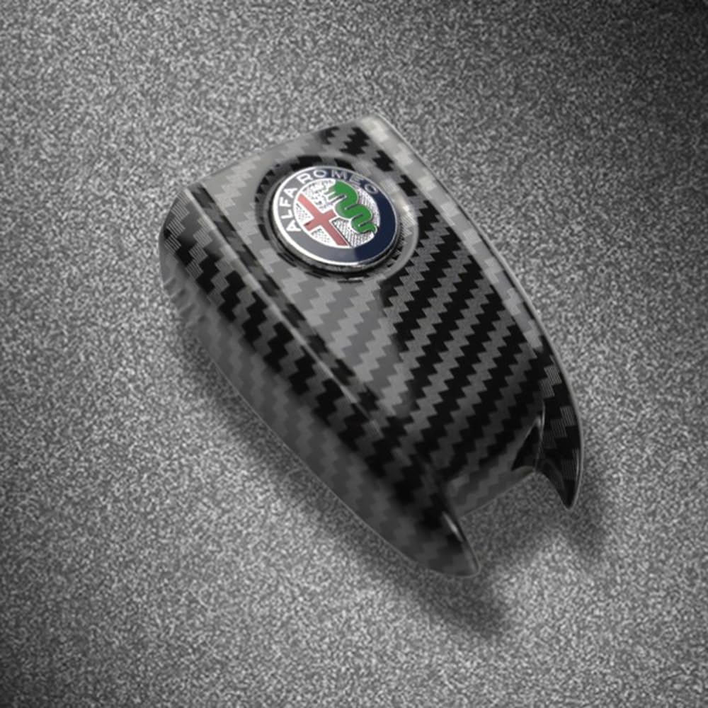 ZUMAHA Auto Schlüsselhülle Fernbedienungen Key Cover für Alfa Romeo Giulia Stelvio Schlüsselgehäuse Schutz Zubehör,Colorlabel-CarbonFiber4 von ZUMAHA