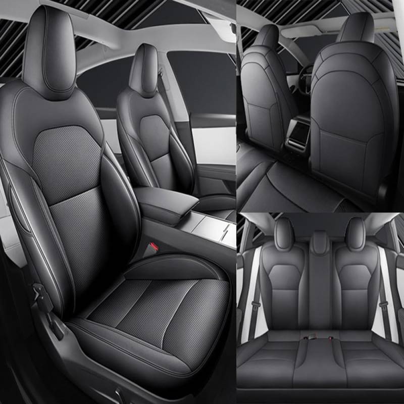 ZUMAHA Autositzüberzug für Tesla Model 3 Highland 2024 Sitzbezügesets Custom Car Seat Cover Set Sitzbezüge Auflagen Zubehör,Blackstyle von ZUMAHA