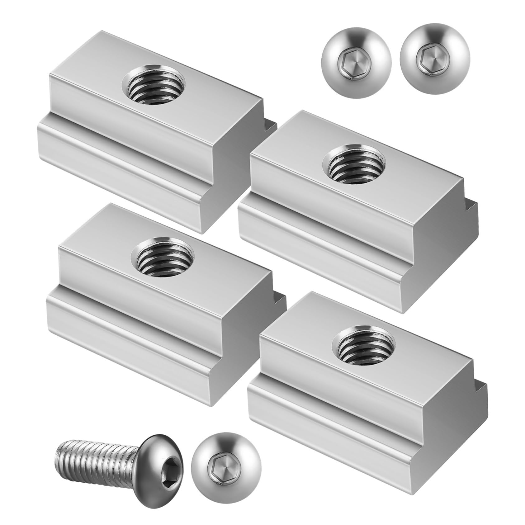 ZUNOXAZ 4 Stück Führungsschiene für Drehbankplatten Vorrichtungen, Schraubenmuttern LKW Deckschienen Befestigung klemmbausteine werkzeug t Nutensteine LKW -Bettzubehör Rostfreier Stahl von ZUNOXAZ