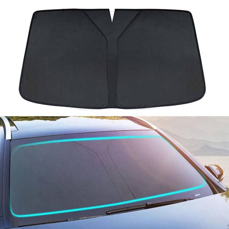 Sonnenschutz Auto Frontscheibe für Porsche Cayenne 2019–2021, Sonnenschutz Frontscheibe Innen,Sonnenblende Vorne,Car Windshield Sun Shade,Sun Visor Protector von ZUOBYMBC