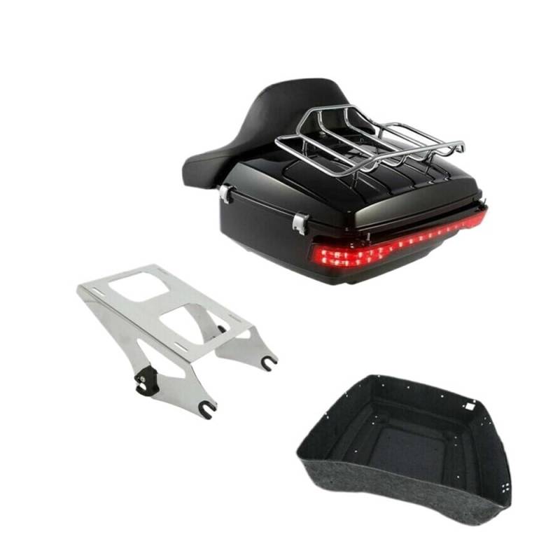 Motorrad Gepäckträger Armlehne Für Ha&rley Tour Pak Touring Electra Glide Ro&ad King 2014-2024 2021 King Pack Motorrad Stamm Bremse Schalten Rücklicht Gepäck Rack von ZUYNPOQ