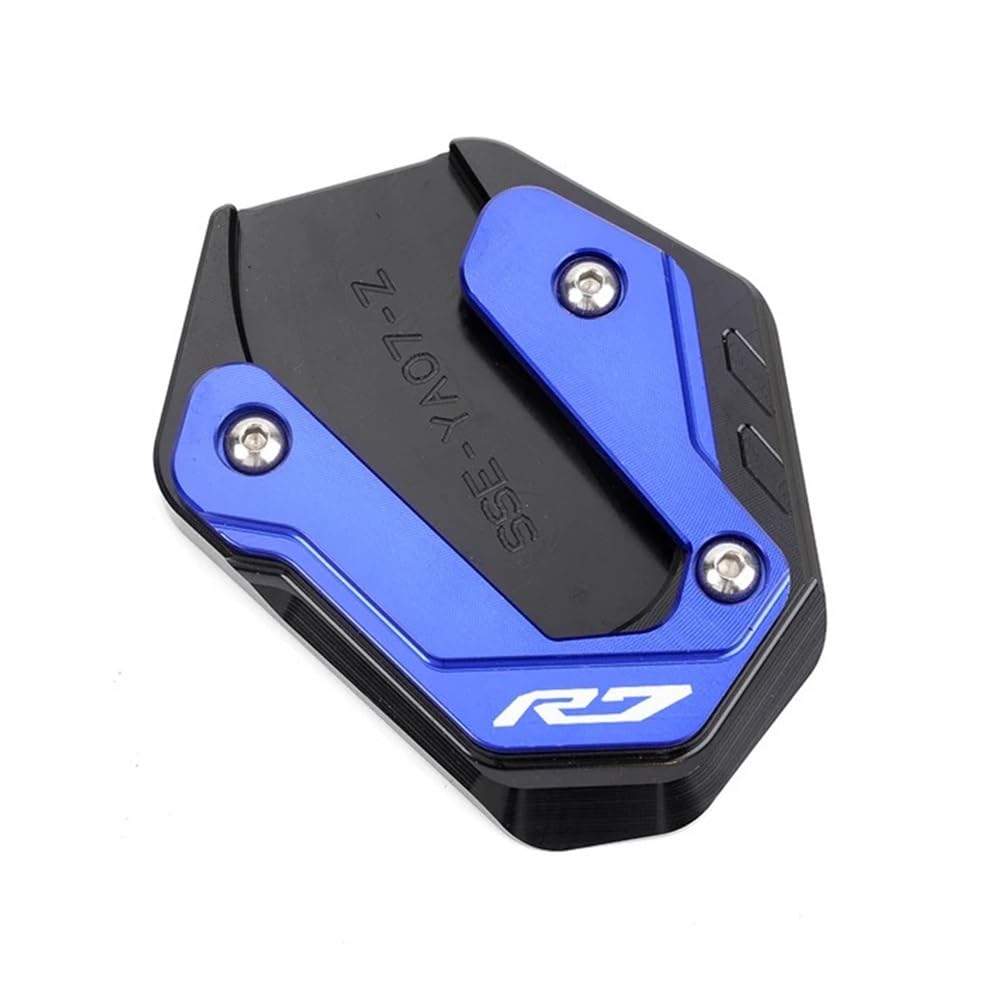 Motorrad Ständer Pad Für Ya&maha R7 YZF-R7 YZF R7 R 7 2022 2023 Motorrad Seitenständer Ständer Vergrößerte Platte CNC Fußpolster Schlüsselanhänger Zubehör Moto von ZUYNPOQ