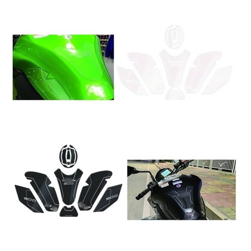 Motorrad Tankaufkleber Aufkleber Für Ka&wasaki Z900 Z 900 Motorrad Transparent Carbon Fiber Öl Tank Pad Aufkleber Decals Pad Seite Knie Grip Protector von ZUYNPOQ