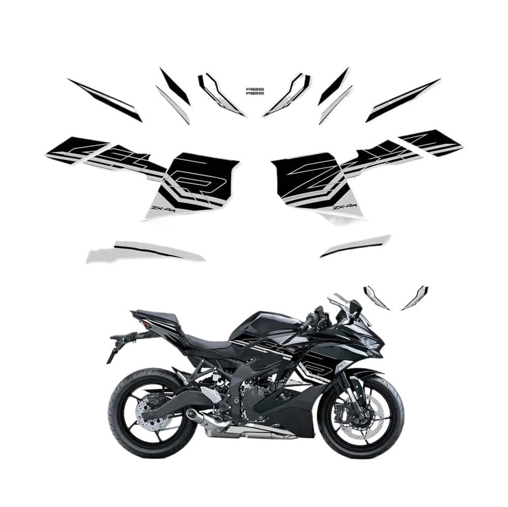 Motorrad Tankaufkleber Aufkleber Für Ka&wasaki ZX-4R ZX4R ZX-4RR 2023 Motorradzubehör Verkleidungsaufkleber Vollfahrzeugaufkleber Reflektierendes Kit von ZUYNPOQ