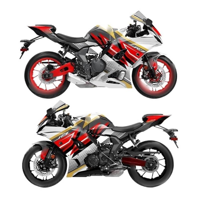 Motorrad Tankaufkleber Aufkleber Für Ya&maha YZF-R7 YZF R7 2021 2022 2023 Motorrad Grafik Kit Aufkleber Körper Verkleidung Reflektierende Aufkleber Grafik von ZUYNPOQ