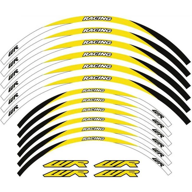 Felgenrandaufkleber 21-18-Zoll-Radnabenaufkleber Mit Reflektierenden Streifen Für Motorräder, Felgenaufkleber, Klebeband-Set Für Y&amaha WR250R WR250F WR450F WR 250R 250F 450F 2001-2020 Radaufkleber(F von ZWBHNB