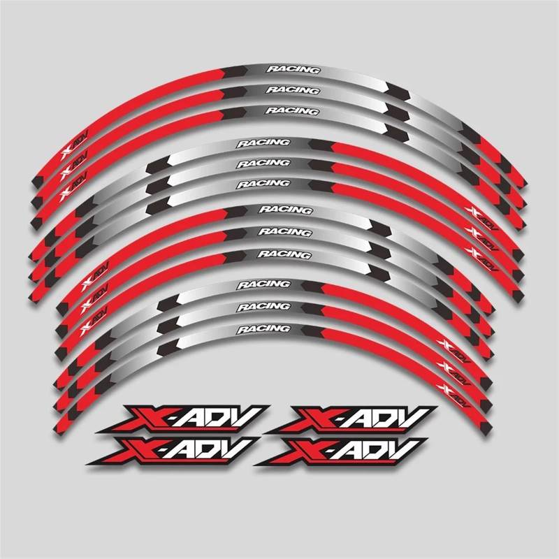 ZWBHNB Felgenrandaufkleber Motorrad-Radaufkleber, Felgenaufkleber, Reflektierende Streifen, Klebeband, Zubehör Für H&onda X-ADV750 X ADV750 Xadv 750 Radaufkleber(Farbe 3) von ZWBHNB