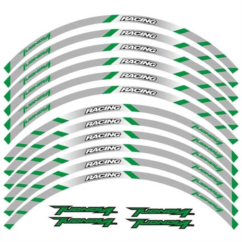 ZWBHNB Felgenrandaufkleber Motorrad-Radaufkleber, Reflektierende Felgenstreifen, Klebeband, Aufkleber, Dekoration Für Aprilia TUONOV4 Tuonov4 Radaufkleber(Farbe 7) von ZWBHNB