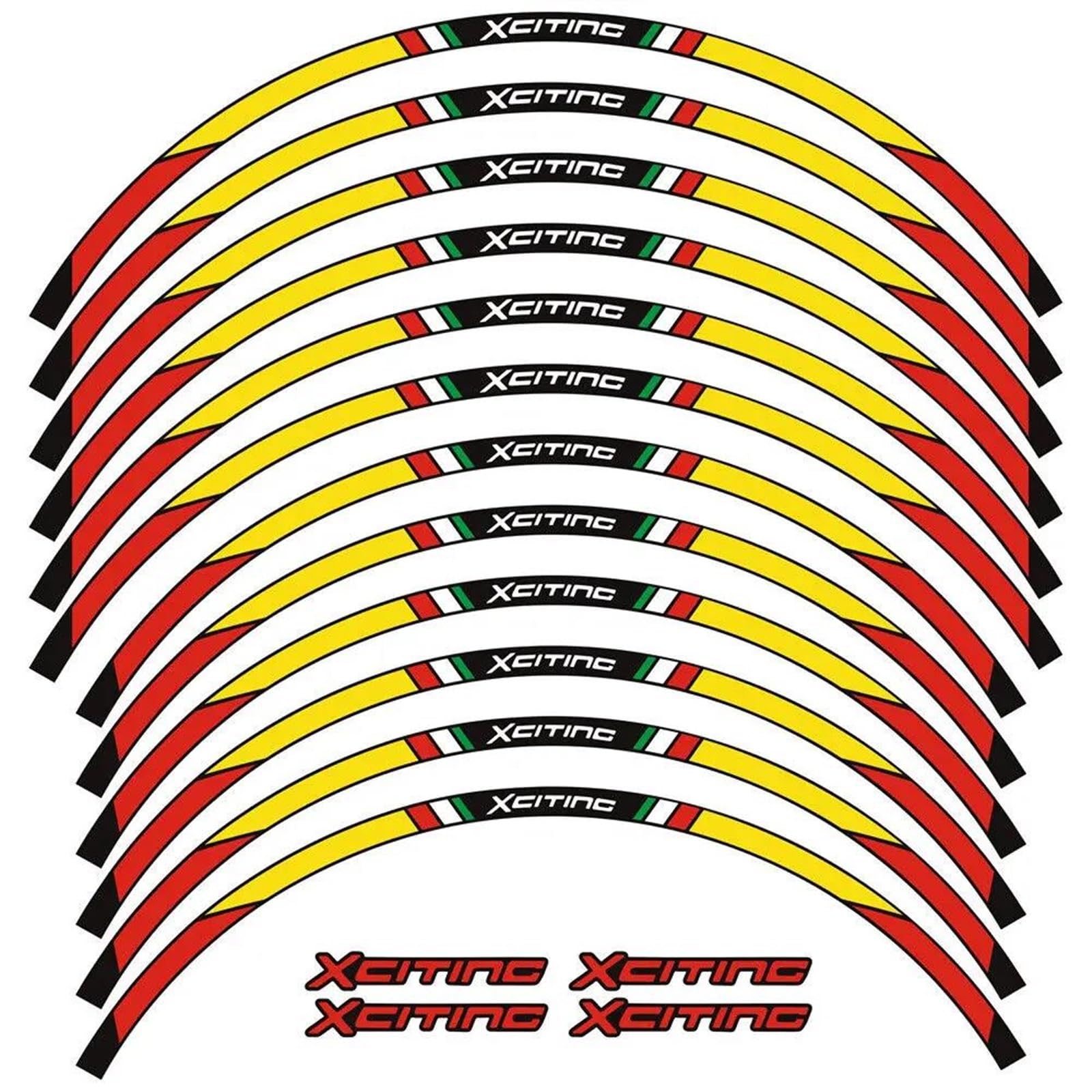 ZWBHNB Felgenrandaufkleber Motorrad-Radnabenaufkleber, Reflektierende Streifen, Reifen, Dekorative Aufkleber, Abziehbilder, Klebeband, Zubehör Für KYMCO XCITING 300 400 500 Radaufkleber(Farbe 17) von ZWBHNB