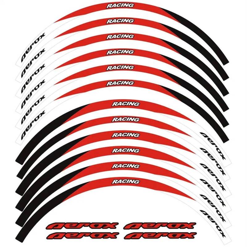ZWBHNB Felgenrandaufkleber Reflektierender Motorrad-Radaufkleber, Nabenaufkleber, Felgenstreifen-Klebeband, Zubehör Für Y&amaha NVX155 NVX 155 AEROX AEROX155 Radaufkleber(Farbe 20) von ZWBHNB
