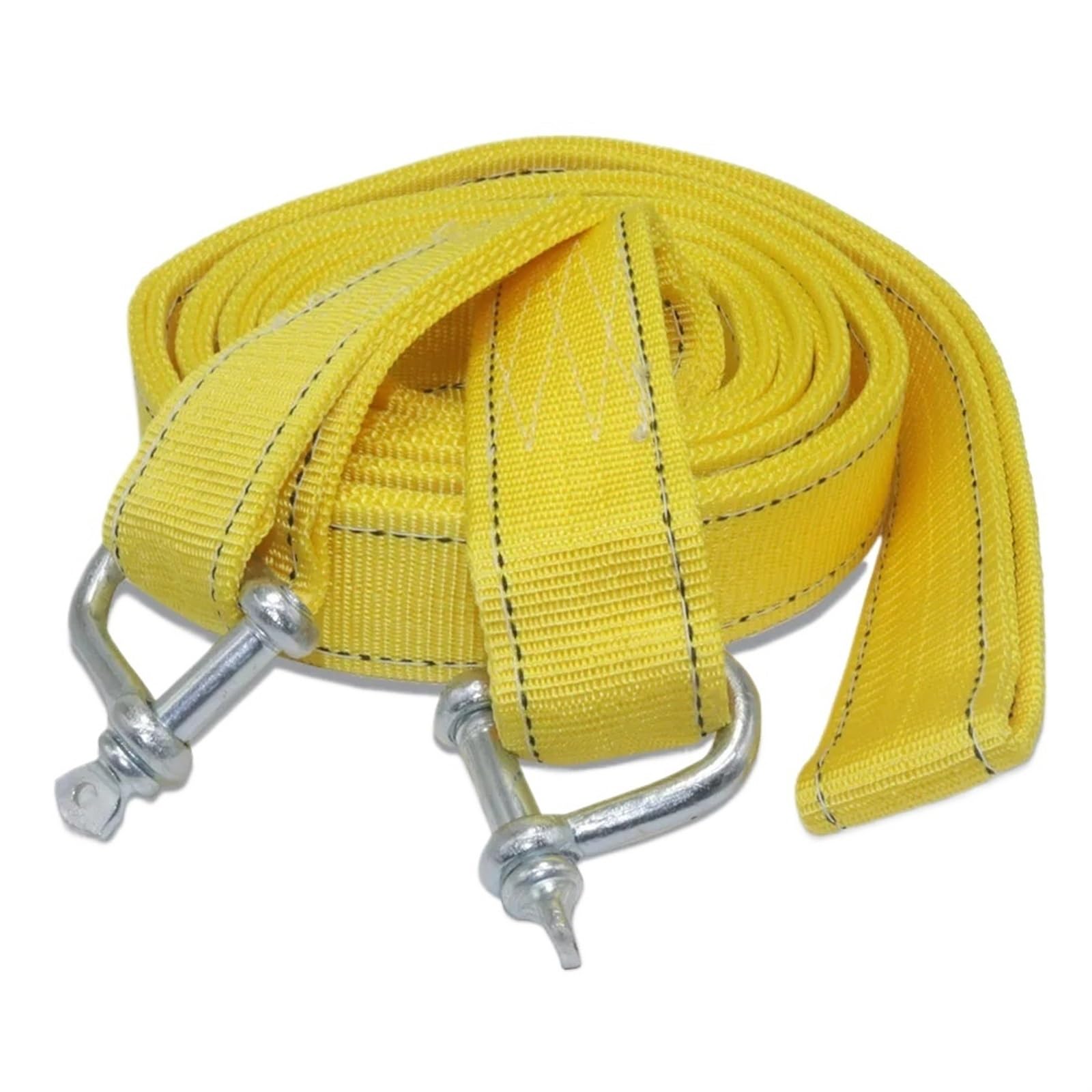 Abschleppseile Auto-Abschleppseil, Gurtkabel mit U-Haken, Schäkel, Nylon mit reflektierendem Licht for Auto, LKW, Anhänger, SUV, 5 m, 8 Tonnen(Yellow 5m 8 Tons) von ZWCSHUU