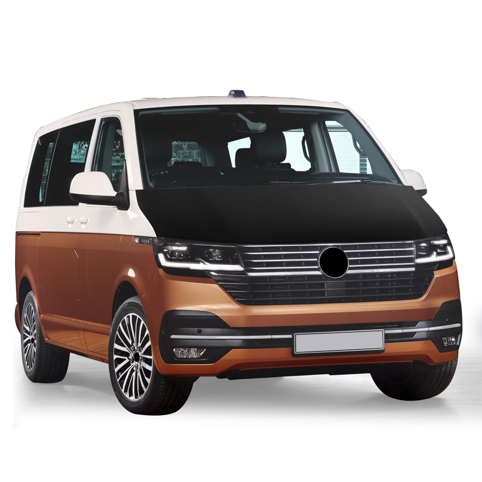 Auto Bonnet Bra Ersatz für VW T6 T6.1 2015-2025, Haubenbra Bonnet Bra Schwarz Steinschlagschutz Vollbra Bonnet Bra Deckt Gesamte Motorhaube von ZWPARTS