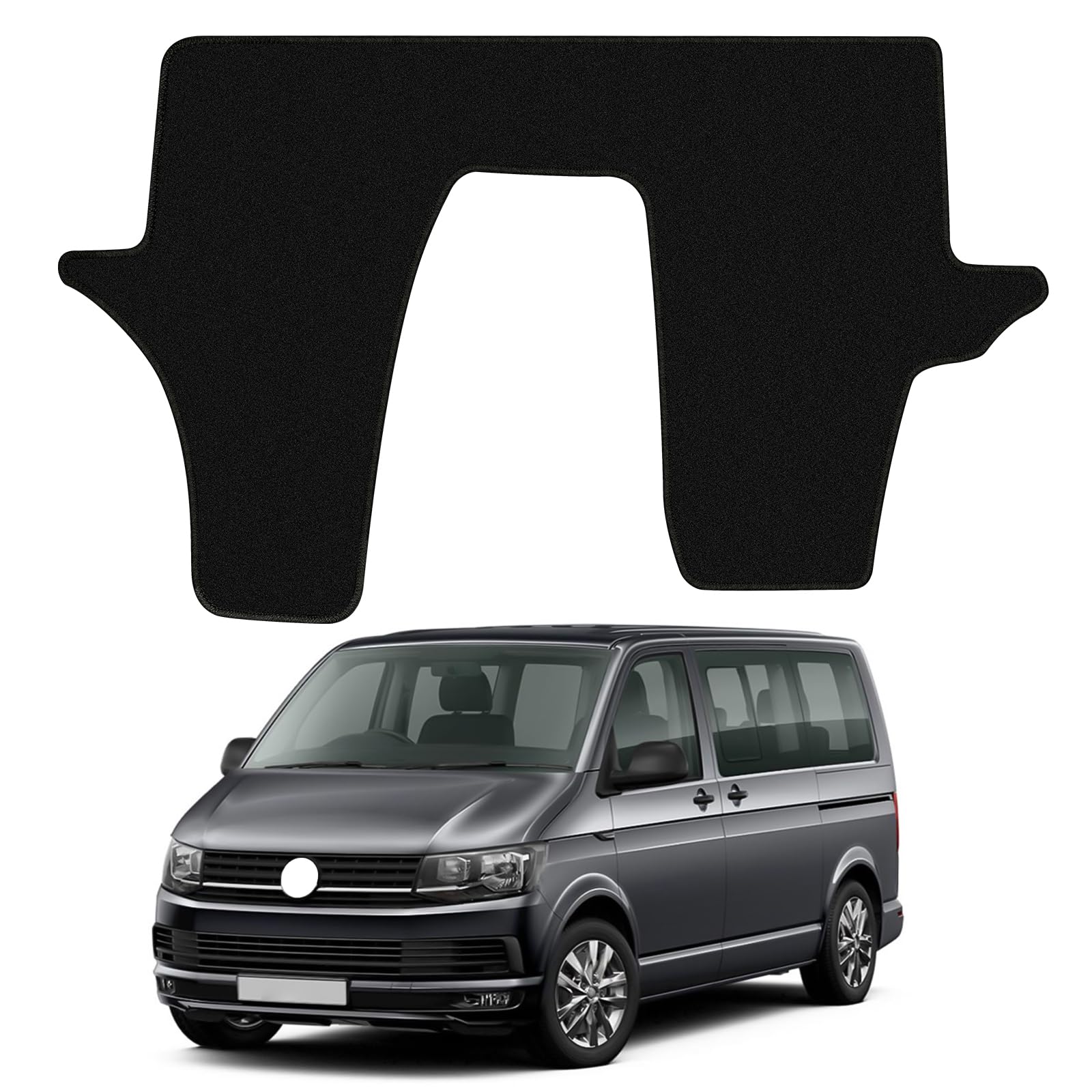 Auto Fußmatten Ersatz für VW T5 2003–2015/T6 2015–2024 3 Sitzer, Premium Fussmatten Sitz Vorn Classic Schwarz Auto Teppiche Passform von ZWPARTS