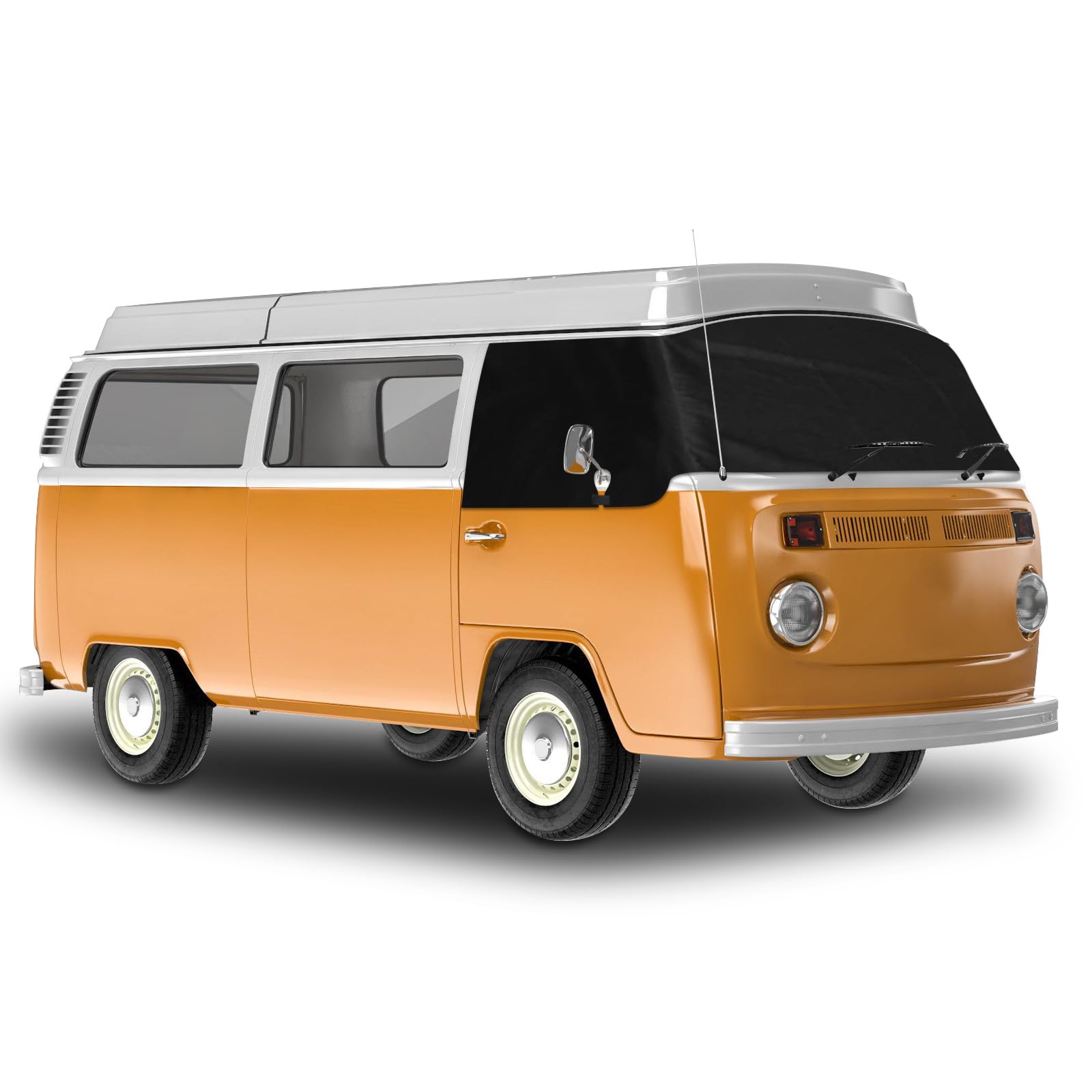 Auto Windschutzscheiben Abdeckung Ersatz für 1967-1979 VW T2, 600D Luxus Frontscheiben Sonnenschutz, 100% Verdunkelnd, Blockiert UV Strahlen, Wetterfeste Frontscheibe Wrap Cover von ZWPARTS