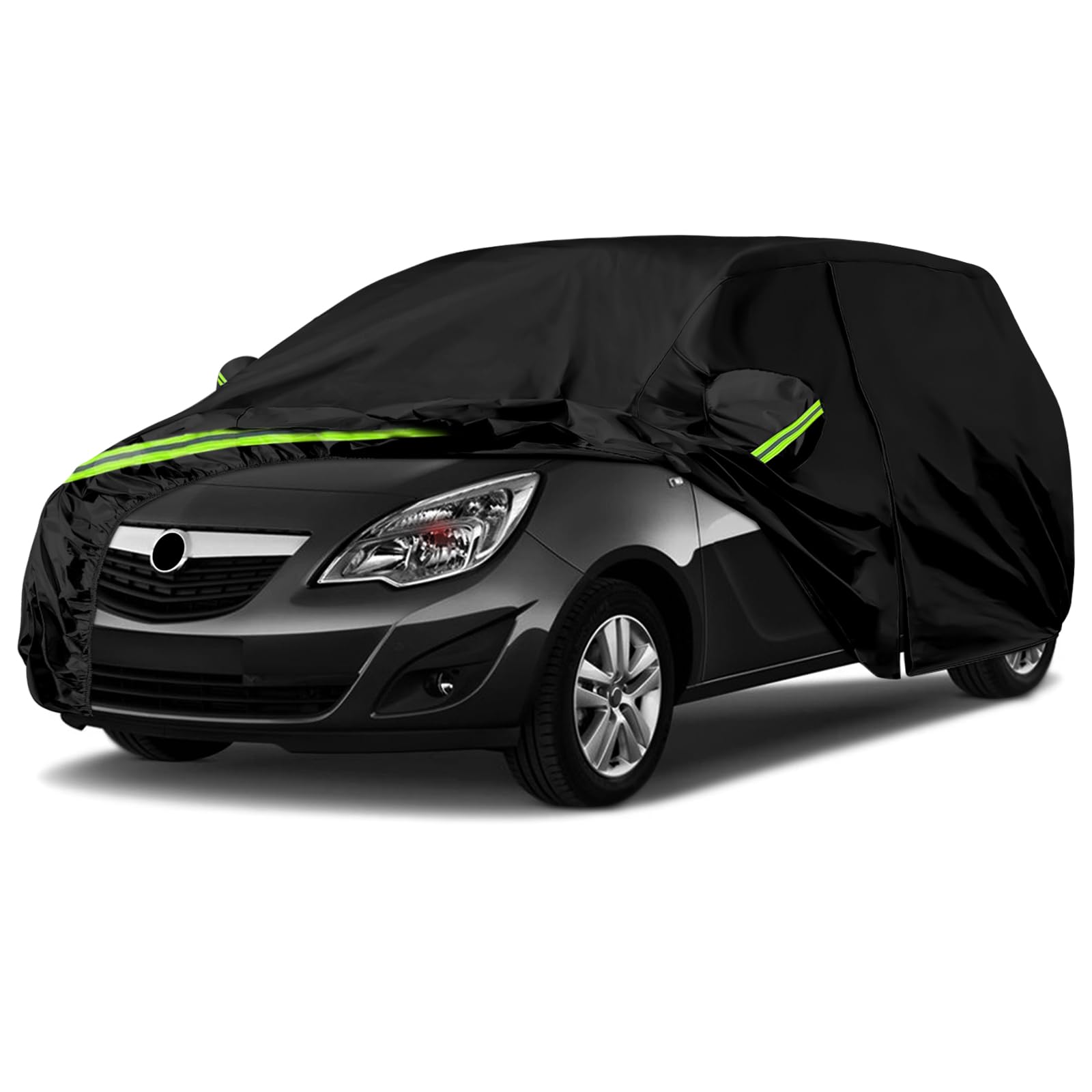 Autoabdeckung Passend für Vauxhall Meriva B 2010-2017, wasserdichte Vollgarage Autoplane mit Reißverschlusstür für Schnee, Regen, Allwetterschutz von ZWPARTS