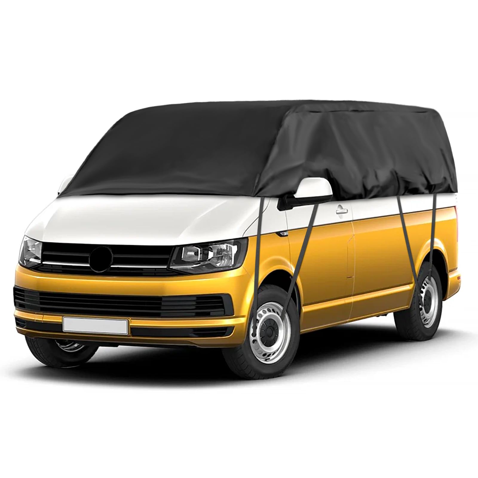 Autoabdeckung Wasserdicht Ersatz für VW T5 T6 SWB, Sonnenfest Hälfte Autoabdeckung, Halbgarage UV Beständige Halbe Auto Abdeckplane Staubdicht Schneefest Outdoor Indoor von ZWPARTS