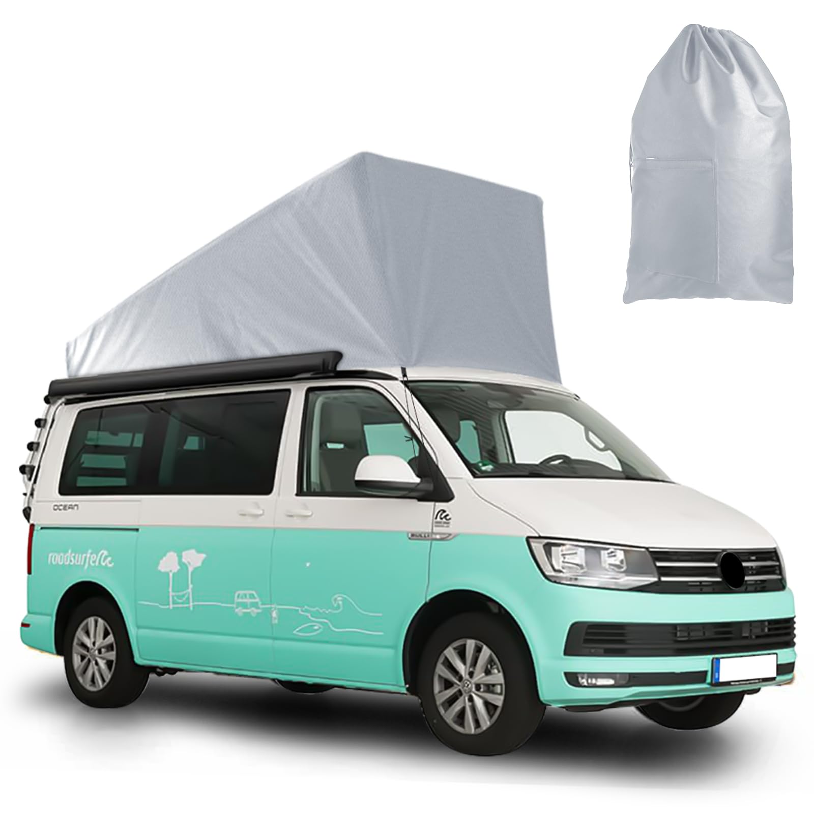 Pop-Top Dachschutz Ersatz für VW T6.1, Wetterschutz Camper Dachzelt für Aufstelldach Schlafdach Outdoor Camping, Nicht Geeignet für Nachgerüsteten Dächer von ZWPARTS