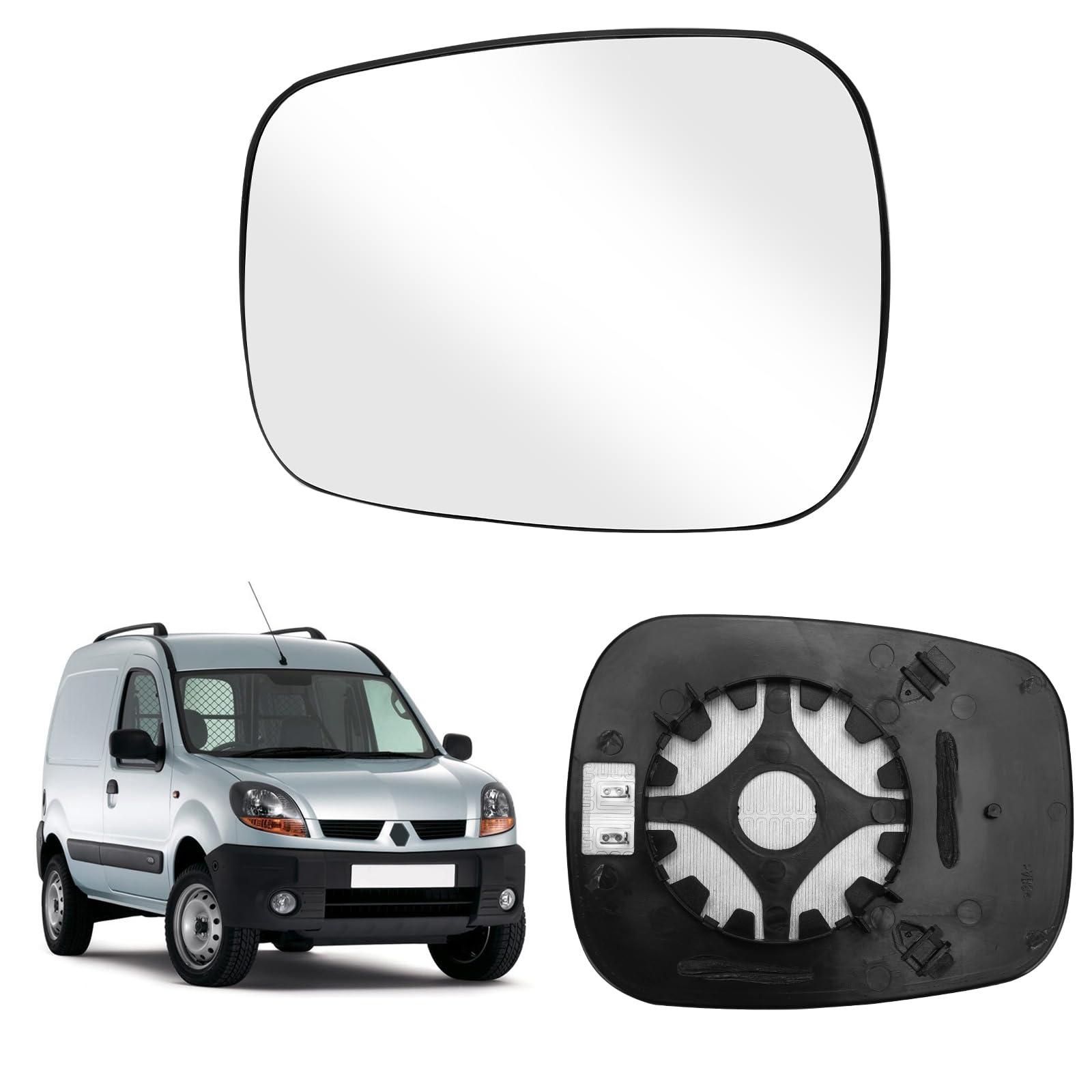 Rückspiegelglas Ersatz für Renault Kangoo I 2004–2009, Beheizter Außenrückspiegel, Sphärisches Rückspiegelglas Links oder Rechts (Rechts) von ZWPARTS