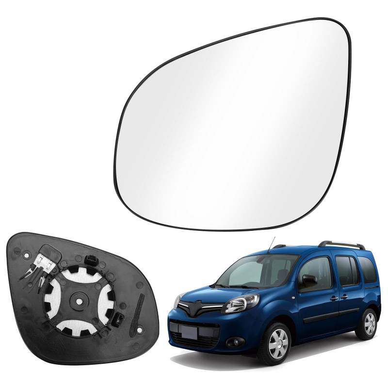 Rückspiegelglas Ersatz für Renault Kangoo II 2013–2021, Hyperbolischer Beheizter Außenrückspiegel, Sphärisches Rückspiegelglas Links oder Rechts (Links) von ZWPARTS