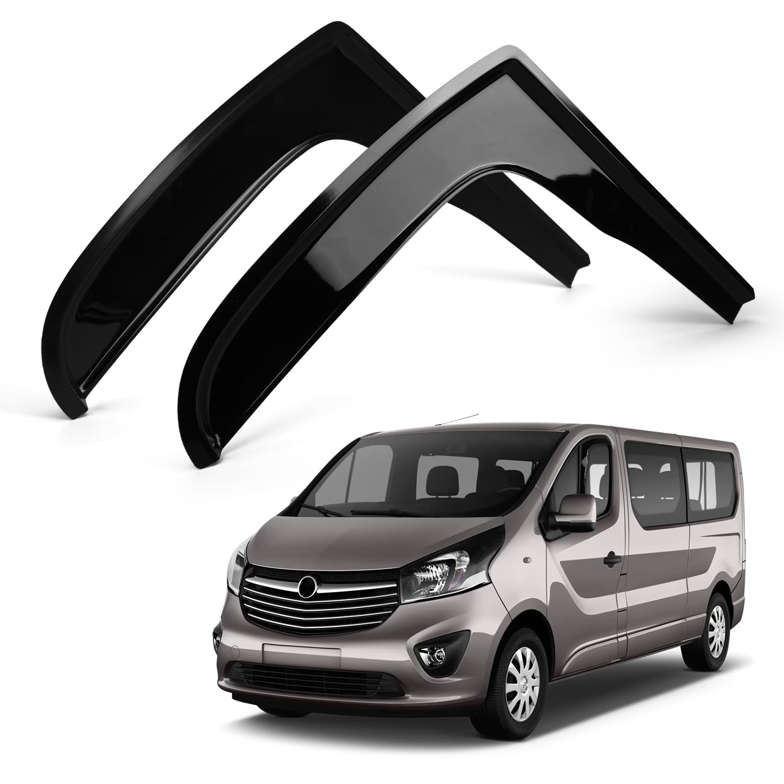 Windabweiser für Fenster Ersatz für Renault Trafic 2014-2024, Set mit 2 Schwarz Windabweisern zum Aufkleben, Wind und Regenabweiser für Seitenfenster von ZWPARTS