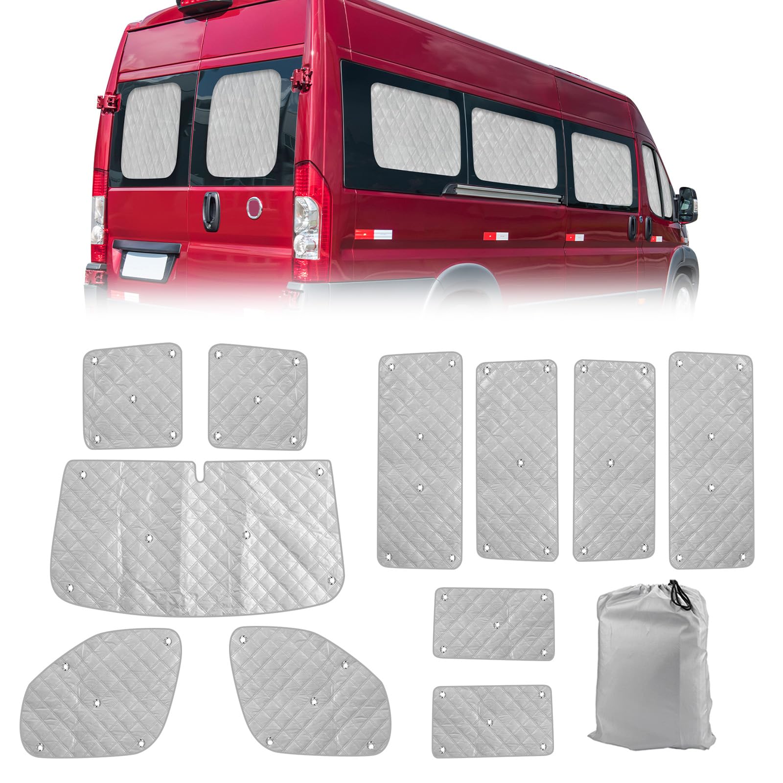 ZWPARTS Auto Windschutzscheibe Sonnenblende Ersatz für 2006-2023 FIAT Ducato, 11-teiliges Set Sonnenschutz Auto Frontscheibe Schutz Set mit Aufbewahrungstasche, 100% Okklusion ZWPARTS Auto Windschutzscheibe Sonnenblende Ersatz für 2006-2023 FIAT Ducato, 11-teiliges Set Sonnenschutz Auto Frontscheibe Schutz Set mit Aufbewahrungstasche, 100% Okklusion von ZWPARTS