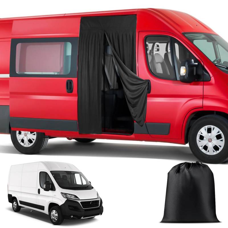 ZWPARTS Magnetischer Van Insektenschutz Maßgeschneidert für 2006-2024 FIAT Ducato/Peugeot Boxer/Citroen Relay X250/X290 H2/H3 and L2 L3 L4, Zweischichtig Auto Insektennetz Moskitonetze für Schiebetür von ZWPARTS