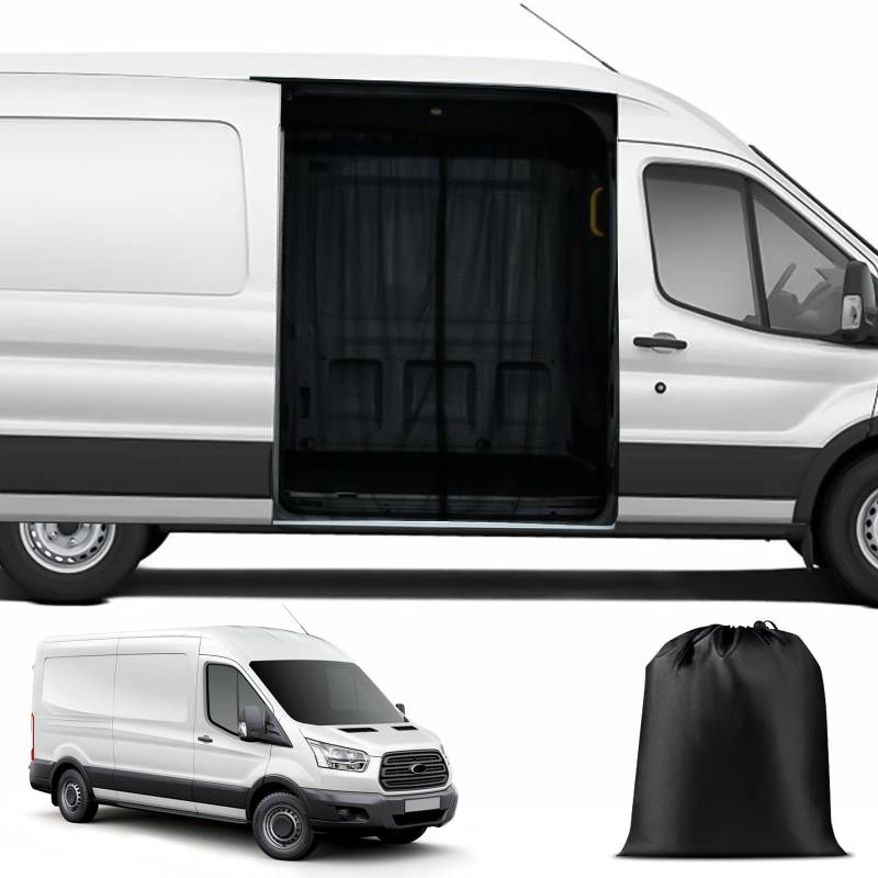 ZWPARTS Magnetischer Van Insektenschutz Maßgeschneidert für 2014-2024 Ford Transit MK6 MK7 MK8 MK9 250/350/350HD High Roof 148WB and 178WB Schiebetür, Auto Insektennetz Moskitonetze für Schiebetür von ZWPARTS