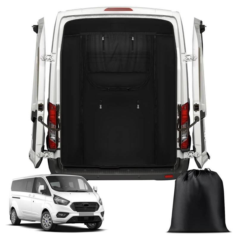 ZWPARTS Van Insektenschutz Maßgeschneidert für 2014-2024 Ford Transit Custom H1 Low Roof Custom Nugget Custom Campervan, Auto Insektennetz Moskitonetze für Heckklappe, Reißverschluss in Mitte von ZWPARTS