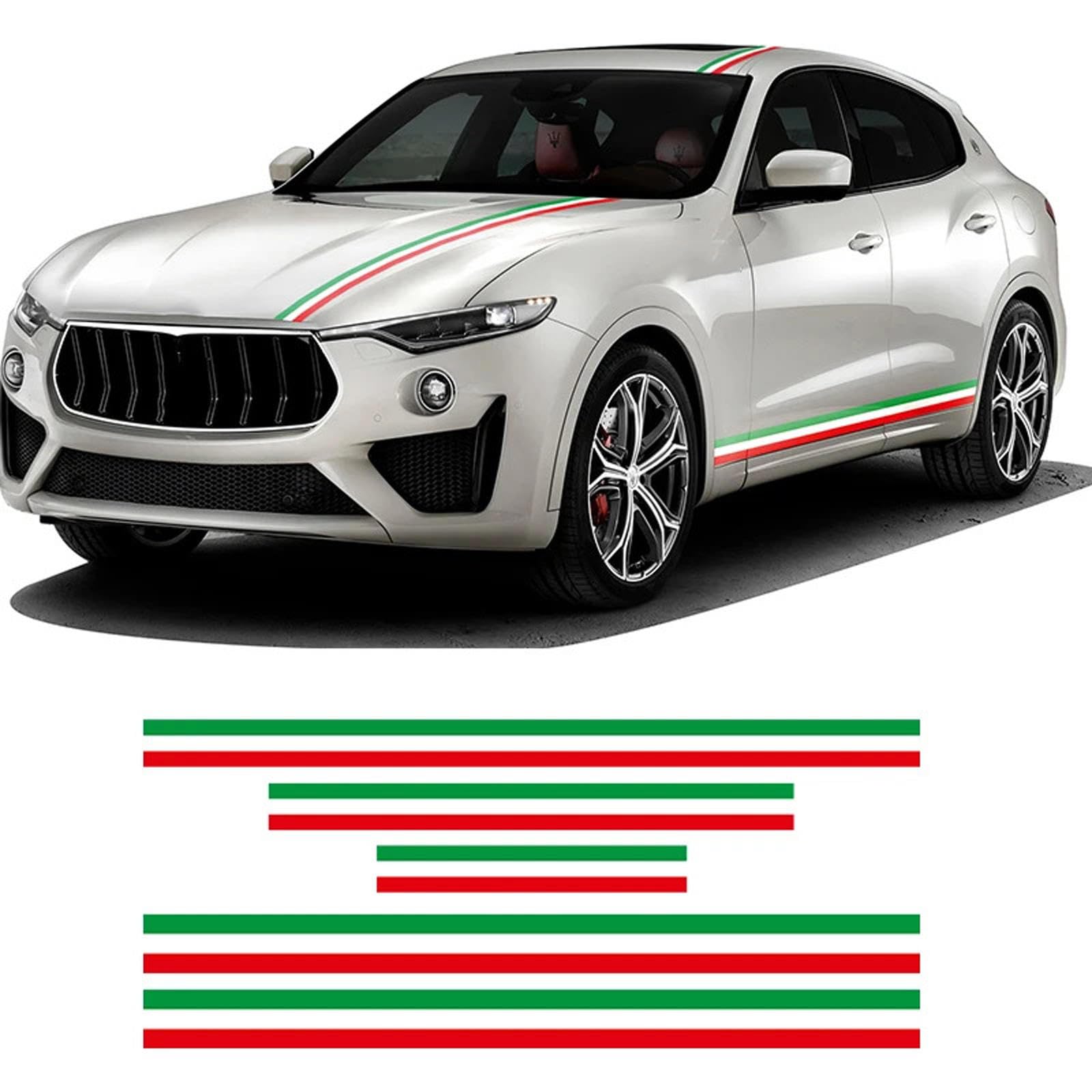 ZWRKB Italienische Autoabdeckung Aufkleber für Auto Dachabdeckung Seitenschweller Aufkleber, passend für Maserati Levante 2017-2020 2021 2022 Zubehör von ZWRKB