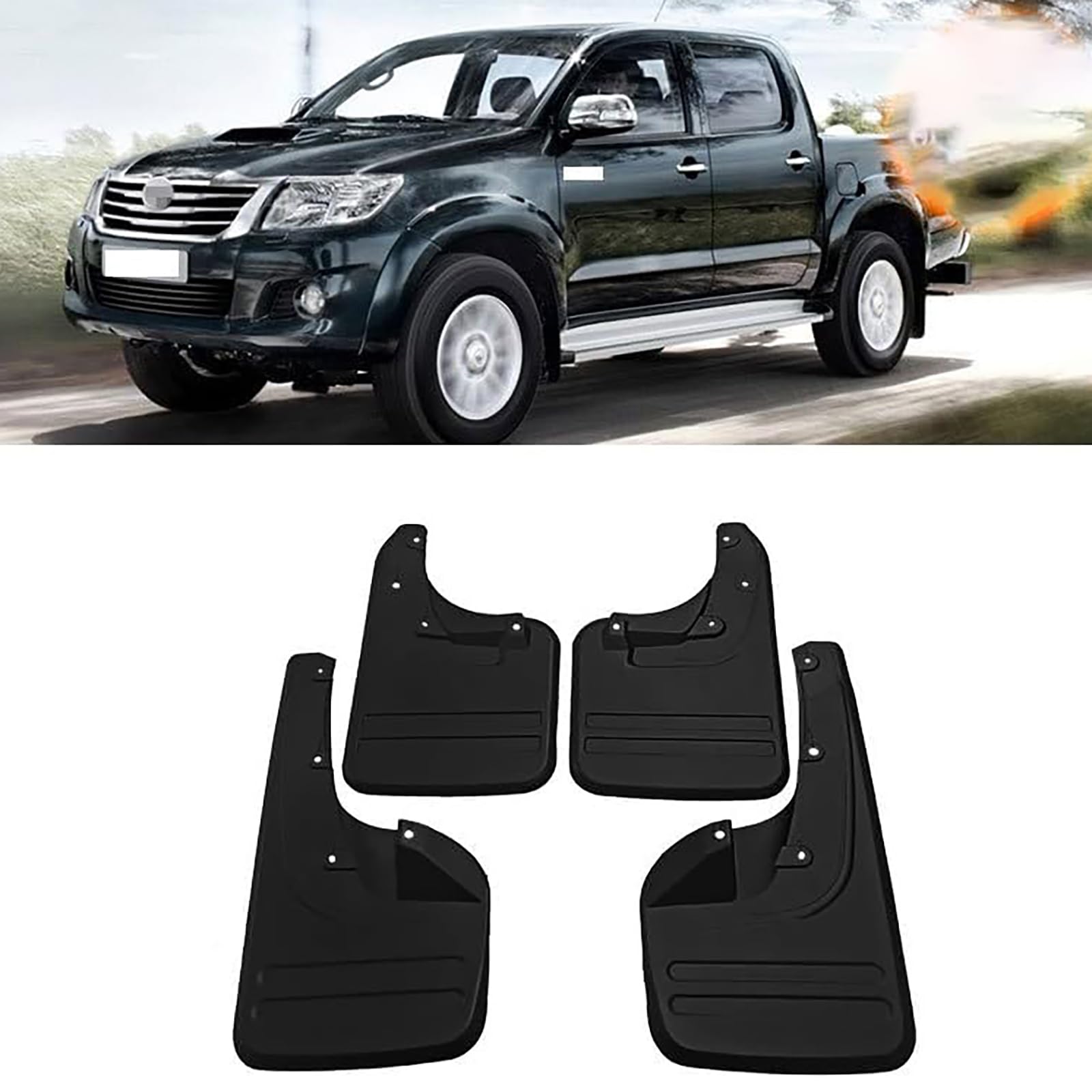 4 Stück Auto Schmutzfänger Für Toyota Hilux Vigo 2009-2014, Vordere Hintere Schmutzfänger Kratzfest Staubdicht Rad Spritzschutz Protektoren Bausatz Styling Zubehör von ZXAJDWNU