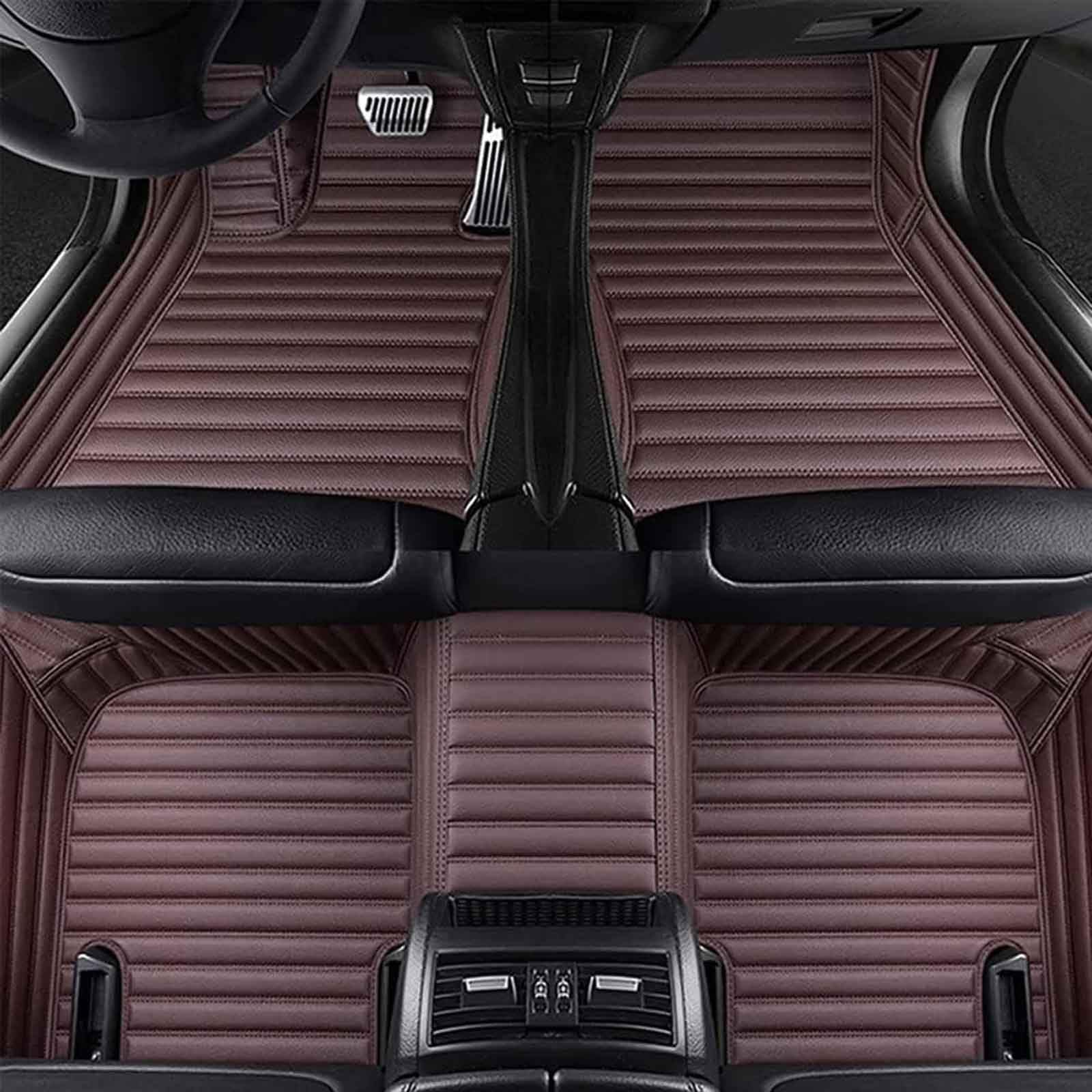 Auto FußMatten Für Skoda Kodiaq/(5seats)/2016-2023, Nach Maß All Inclusive Leder Vorne Und Hinten Bodenmatte Matten Allwetter rutschfeste Teppich Innenschutz Zubehör,D/Coffee von ZXAJDWNU