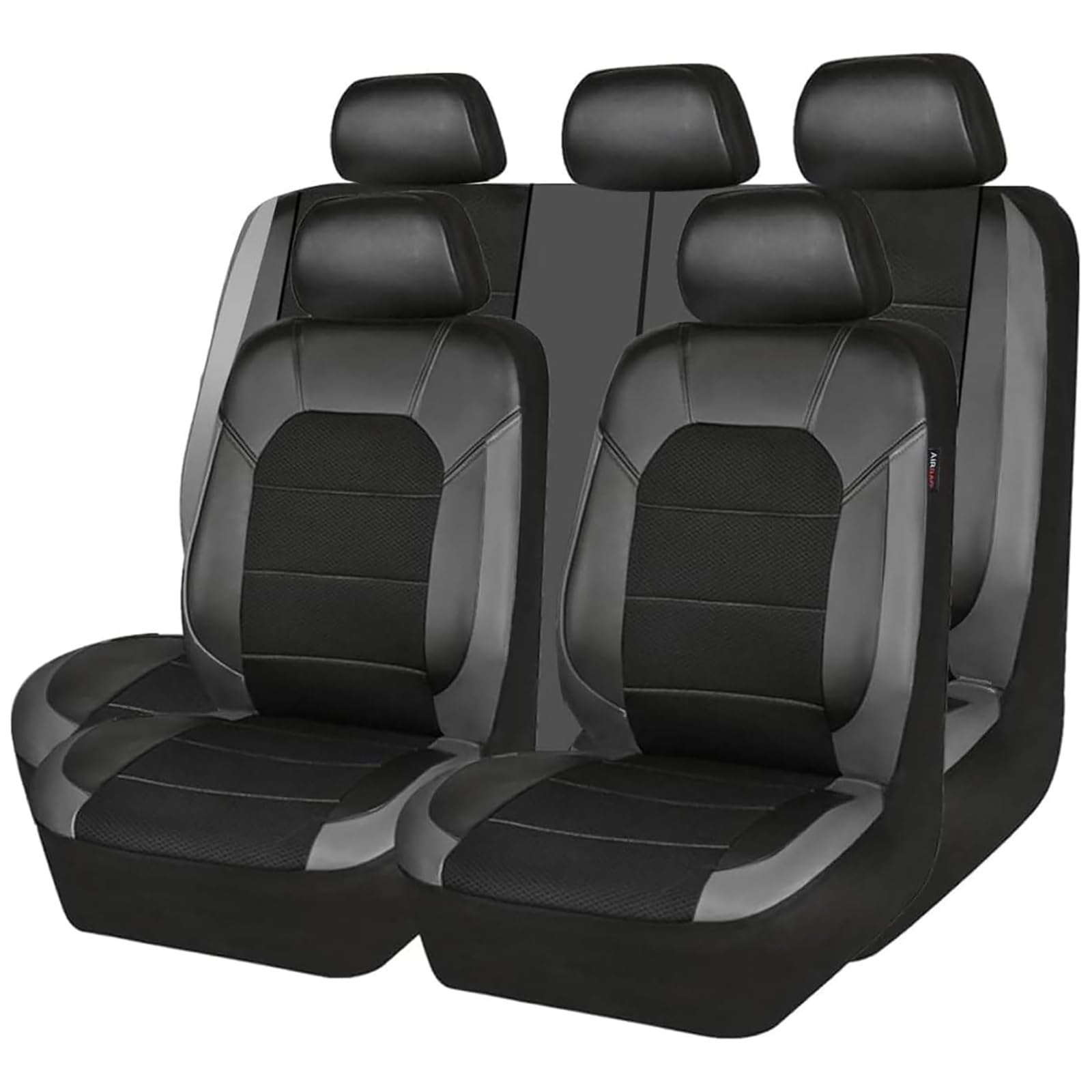 ZXAJDWNU Auto Leder Sitzbezüge Sets Für Hyundai Ioniq 5 2021 2022, 5 Sitze Allwetter Vorne Und Hinten Komfortabler Atmungsaktiv Sitzbezüge Sitzschoner Innenraum Zubehör,C/Gray von ZXAJDWNU