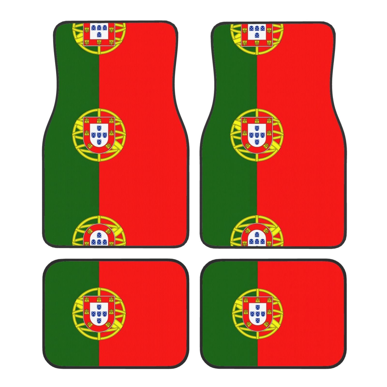 Automatten mit portugiesischer Flagge, universelles Fußmatten-Set, komplettes Set mit vier Automatten für SUV, LKW und Autos von ZXERTG