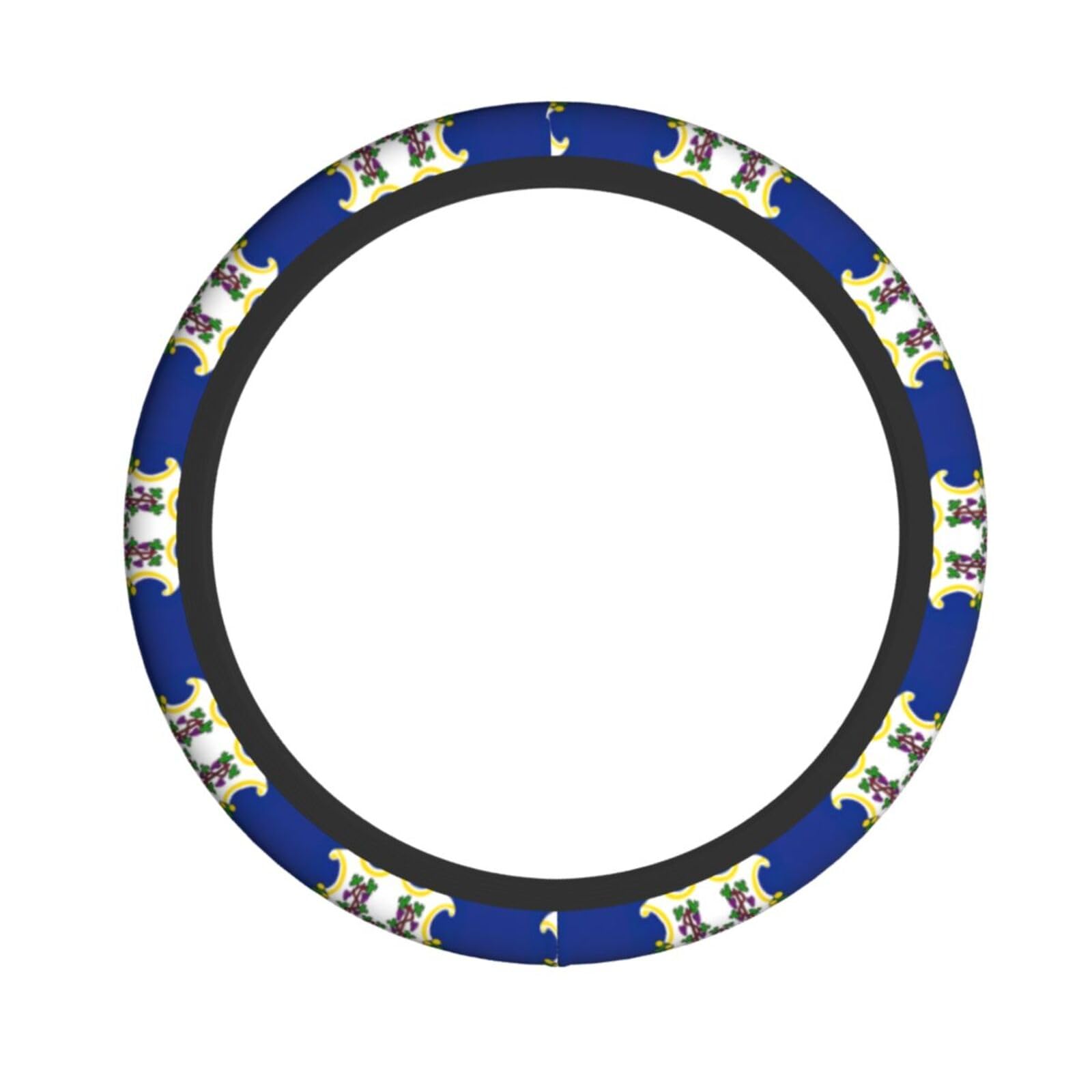 Connecticut Lenkradbezug mit Staatsflagge, passend für die meisten Fahrzeuge, einschließlich LKWs und SUVs von ZXERTG