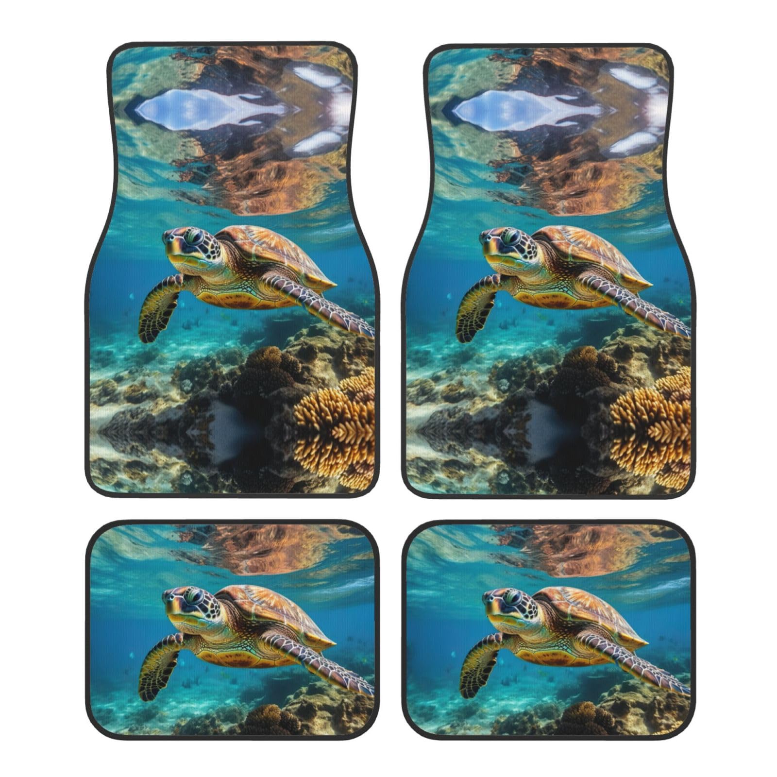 Lord Howe Island Sea Turtle Print Automatten, universelles Fußmatten-Set, komplettes Set mit vier Automatten für SUV, LKW und Autos von ZXERTG