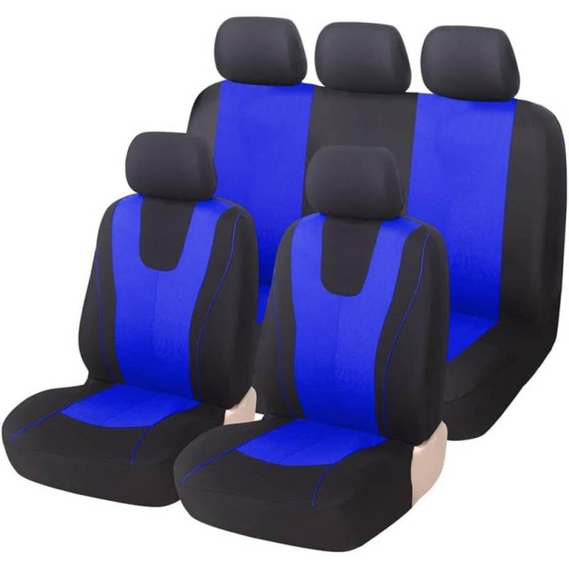 9 Stück Auto Sitzbezug Set Polyester für Mercedes Benz A-Class W177 A160 A180 A180d A200 A200d A220d A250e A260 AMG A35 A45 Stuhl Fall Protector,Herausnehmbar und waschbar Autozubehör Innenraum von ZXHHXEB