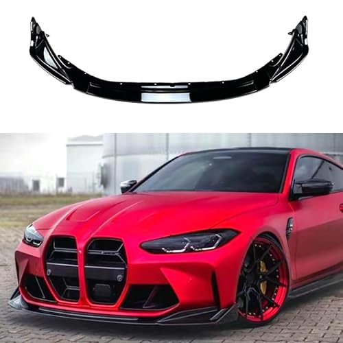 Auto Frontspoiler für BMW M3 G80 M4 G82 2021+,Frontstoßstange Kinnsplitter Lippenkörper Autoantikollisionsschutz, Auto Tuning Zubehör,Black von ZXHHXEB