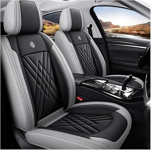 ZXKYLFFF Autositzbezüge Fit Für Fluence Captur Latitude Duster Extreme Concept Kiger Wasserdichtes Leder 5-Sitzer Sitzkissen schützt den Sitzbezug, Schwarz Grau von ZXKYLFFF