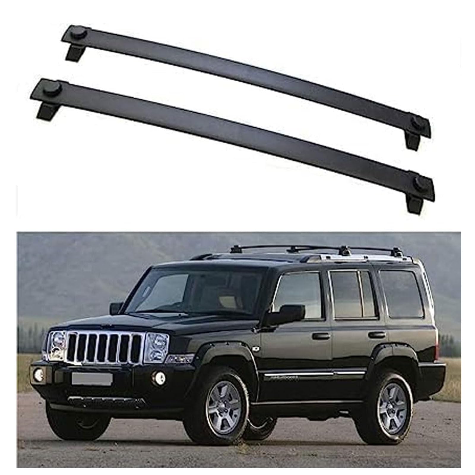 Dachträger für Jeep Commander 2002-2010, Auto Dachgepäckträger Aluminium Relingträger Fahrradträger Abschließbar Dachreling Zubehör von ZXNYNNB