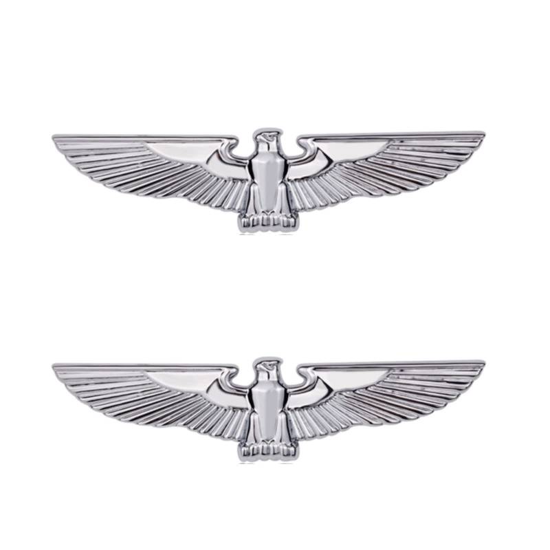 2 PCS Kreative 3D-Autoaufkleber, Metall-Adler-Abzeichen, dekorative Aufkleber, personalisierte Auto Seite Logo für Auto, LKW, Motorrad von ZXRSJBL
