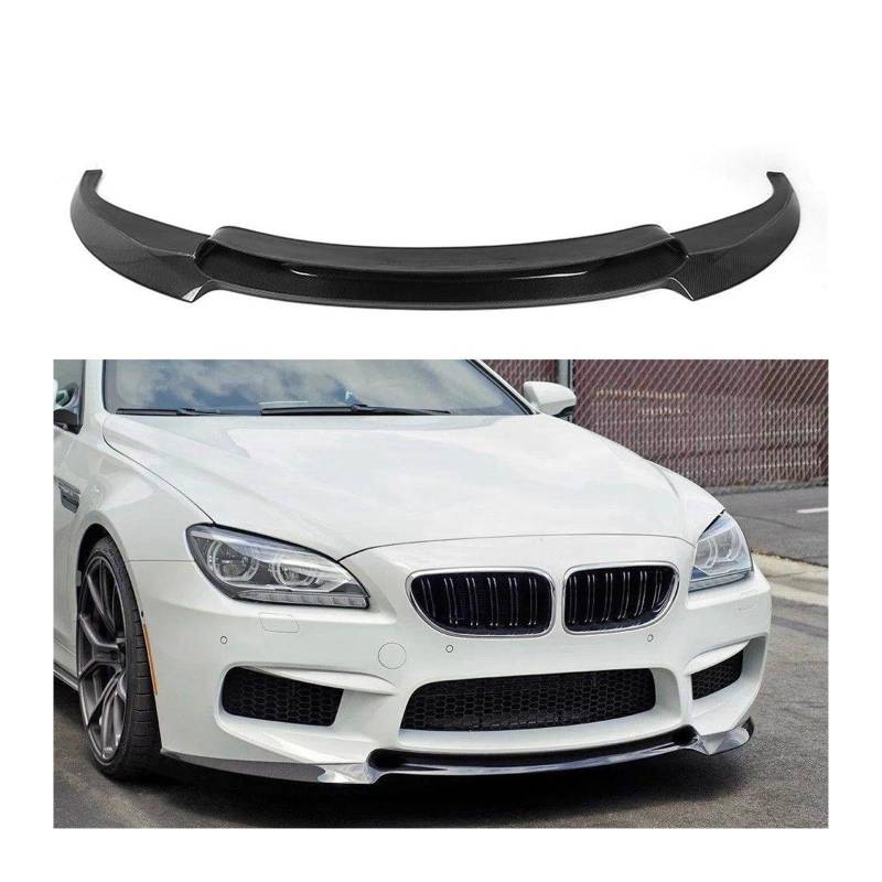 Auto-Stoßstangenlippen-Diffusor-Spoiler-Splitter Für B&MW M6 F06 F12 F13 640i 650i 2013-2018 Carbon Faser Auto Frontspoiler Lip Umsteller Hinten Stoßstange Diffusor Deflektor (Color : Front Spoiler) von ZXSDJKSD