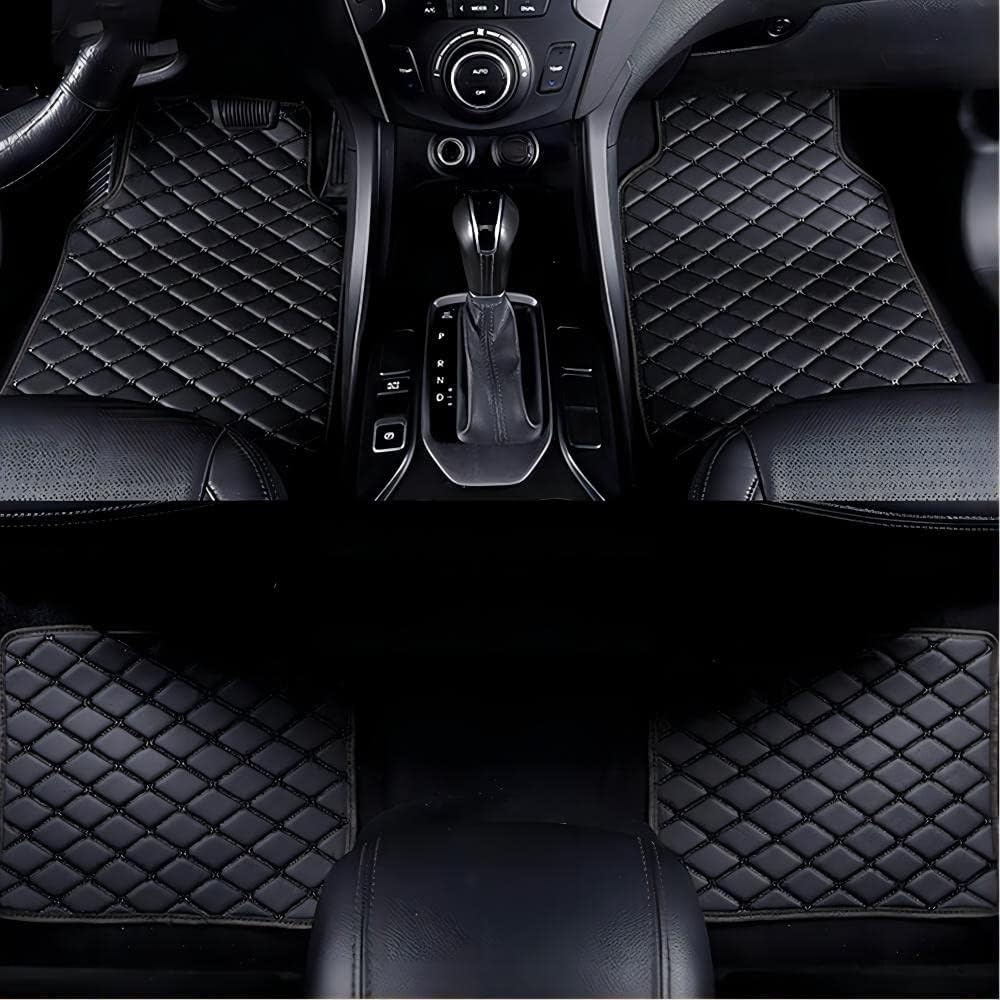 Auto FußMatten, für Hyundai Santa Fe IV 2018-2020 6-seat Anti-Rutsch-Futter-Teppichschutzmatten Zubehör,A/All-black von ZXWZZQ88